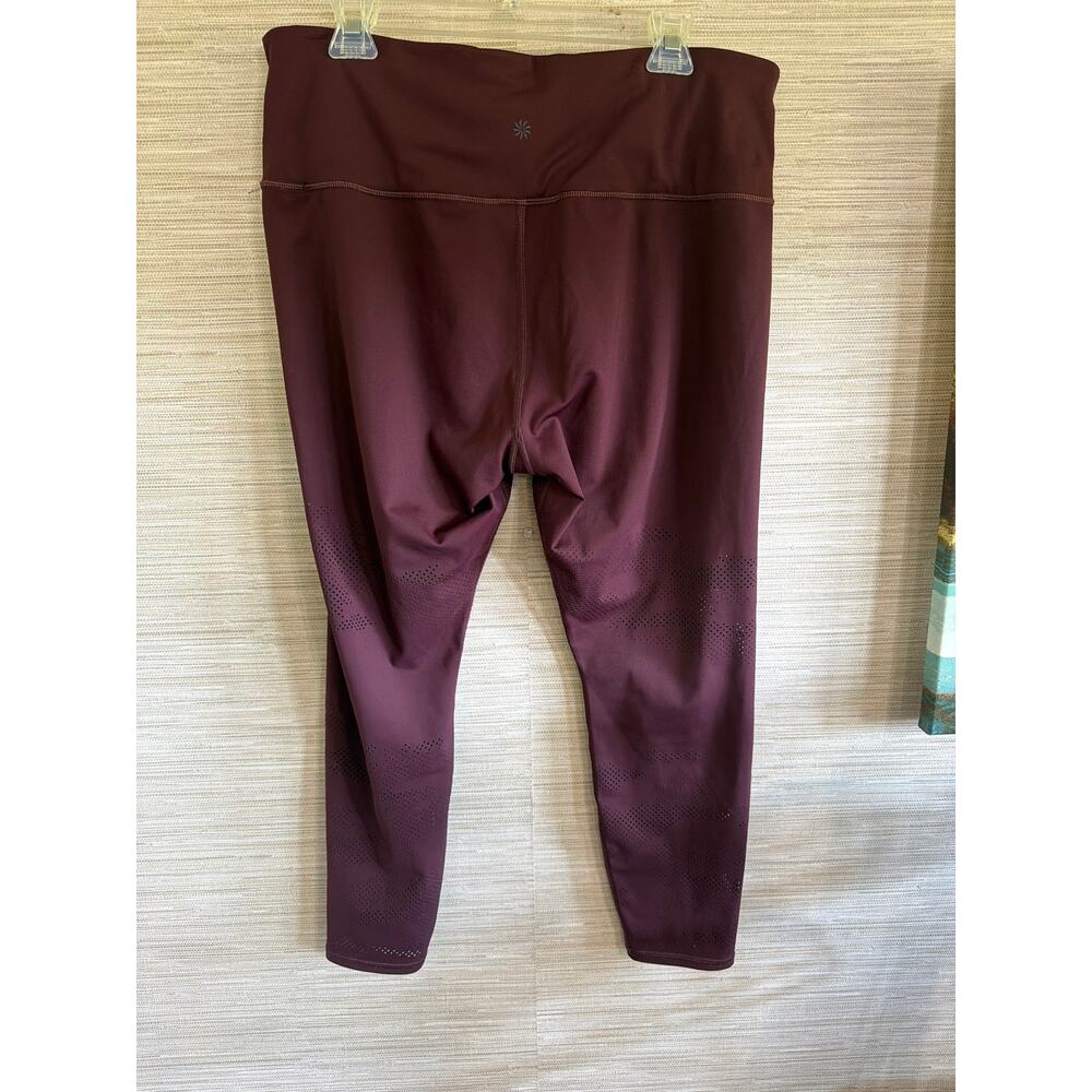 Athleta Persistence Laser cut 7/8 tight maroon leggings women's size XL - Picture 3 of 7